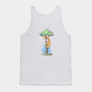 Giraffe in a tree Tank Top